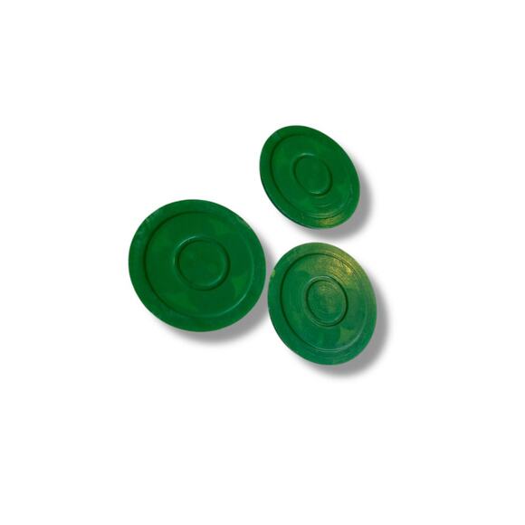 Set of 3 Green Midcentury Buttons Acrylic Clover Design 1.1" (28mm) - Picture 5 of 5